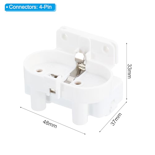 2G11 Lamphouder, 4 stuks 4 Pin Tube Socket, Connector H Lamp Base voor Fluorescentie of LED Tube Lamp, Wit