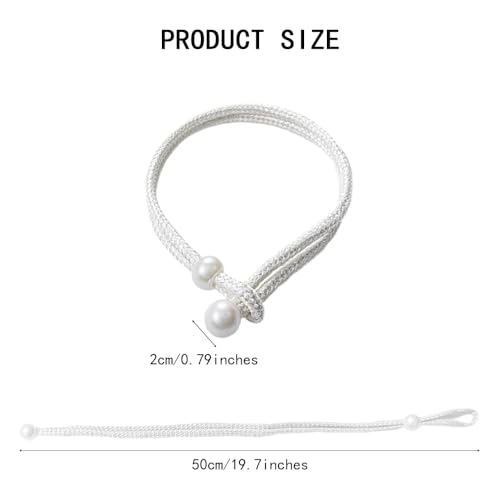 12 Stuks Gordijn Tie Backs Touw, Verstelbare Tie Backs met Parel Gordijn Touw Gesp Gordijn Cord Houders Moderne eenvoudige stijl Behoudmiddelen Polyester handgeweven gordijn houders voor