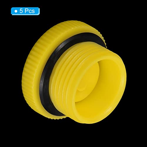 Stoppluggen M22x1.5, 5 Pack PP Plastic Male Threaded Hex Socket Sealing Schroefeindkap, geel 3