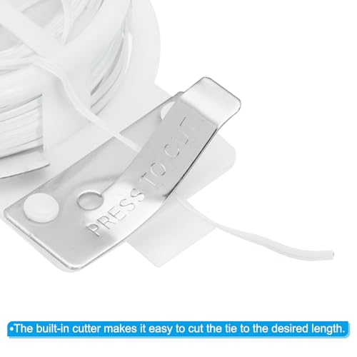65ft/20m Twist Ties, 3 Pack PE Tuinplant Banden met Cutter Herbruikbaar voor Tuinieren Klimmen Vines Office Home Kabel Organiseren, Wit 4