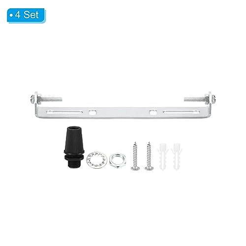 120mm montagebeugel plafondlamp, 2 set lichtarmaturen montage houder stalen plaat cross bar voor suspensies wandlamp, met schroeven wasmachine moer kit 3
