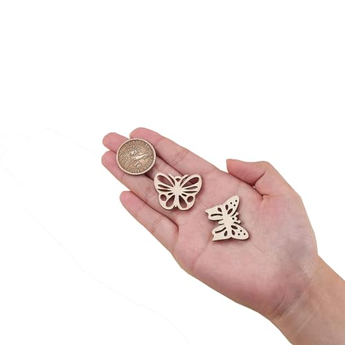 200PCS Vlinders Onafgewerkt Houten Uitsnijdsels Hout, Stukken Hout Versieringen Ambachten, DIY ambachten, Onafgewerkt Houten Vlinders Ambachten, Houten Ornamenten 3