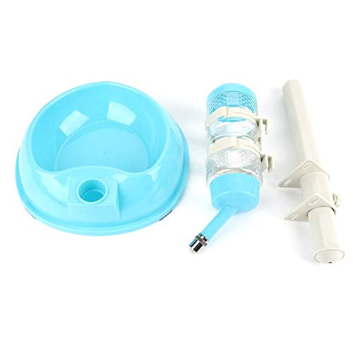 2-in-1 Pet Waterfles, Honden, Katten, Konijnen, Afneembare Hoogte, 500 ml, Blauw 5