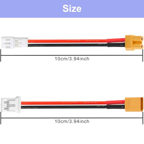 10st XT30 Plug naar JST PH2.0 Connector 22AWG XT30 Man Vrouw naar PH2.0 Man Vrouwelijke Converter Adapter, voor FPV auto, vliegtuig, Quadcopter