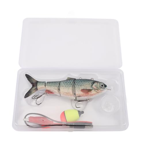 Elektrische lokken, oplaadbare Meervoudige Joint Zwemmen Bait met LED-licht voor het vissen, Lifelike Automatic Zwemmen, Onderwater Green Light Emissie