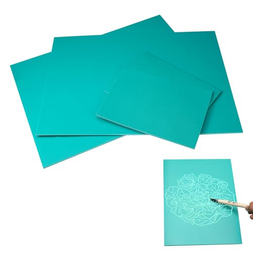 4 stuks zacht Rubber Linoleum vellen, PVC Linoleum plaat flexibele gladde en delicate oppervlakte gladde Gravure, zacht Rubber Lino Printplaat voor gravure, ambachten (2 stukken A4+2 stuks A6)