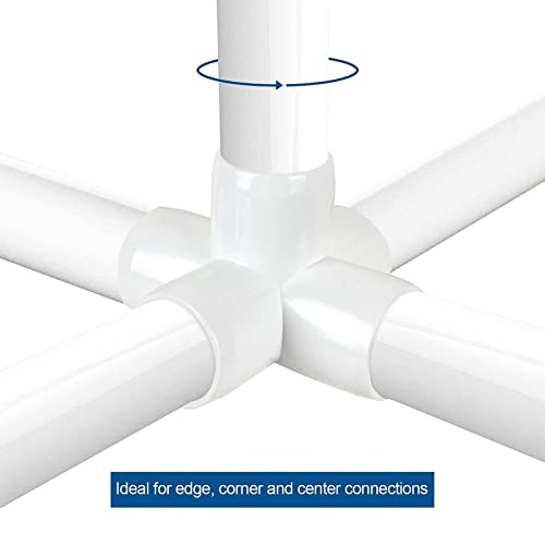 10PCS PVC Fitting Connector, 5 Way Side Uitlaat Tees PVC Fitting Elbow Connector met zwart en wit Verkrijgbaar voor Greenshed Pipe Fittings Tent Connection(White) 3