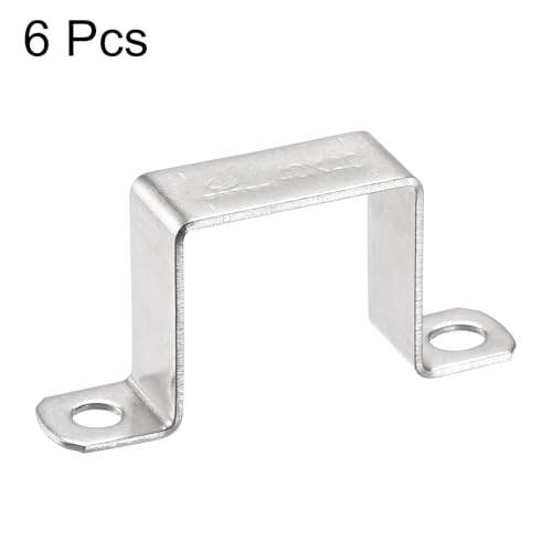 6 stuks U Shape Connector Bracket, 40mm x 40mm Roestvrij stalen Bracket Roestvrij stalen pijp Clamp, Heavy Duty Pijp Klemmen voor deur gesloten staafhouder Strut, Tube Tube Wire bevestiging 3