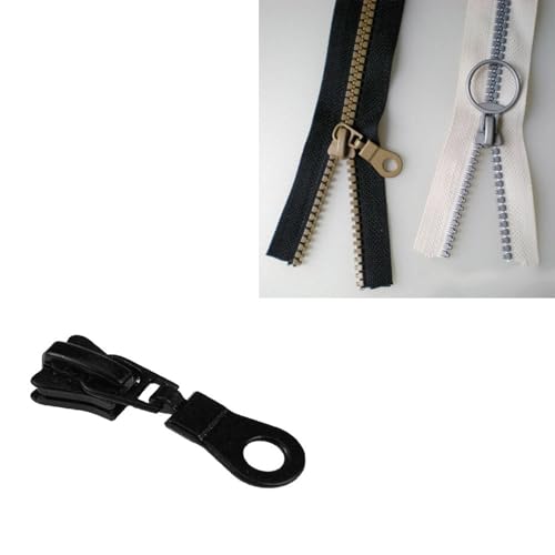 Zipper Head Grote Reparatie Fidyn Two Way 20 Stukken Metalen Legering Zipper Sliders Grootte #5 Expressies Zipper Reparatie Kit met Zipper (Zwart) (Zwart) 4