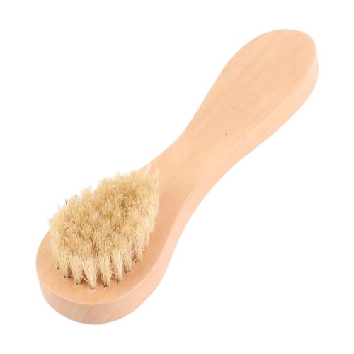Handmatig gezichtsborstel, Reiniging van de huid Natuurlijke Haar Houten Reiniging Borstel Hout Handle Face Exfoliating 4