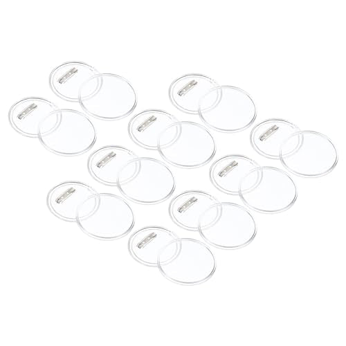 5.5cm Acrylknop Pin Badge, 10 Set Ronde Pin Blanco Knoppen Badges Kit voor Ambacht Supplies, DIY Badges, Wissen