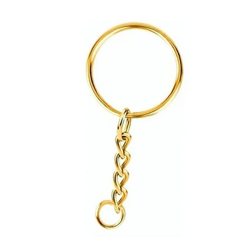 100Stuks Sleutelhangers Kettingen Gouden Ronde Gesplitste Sleutelhangers met schroefoog Pins voor DIY Keychain maken, #711, Modern