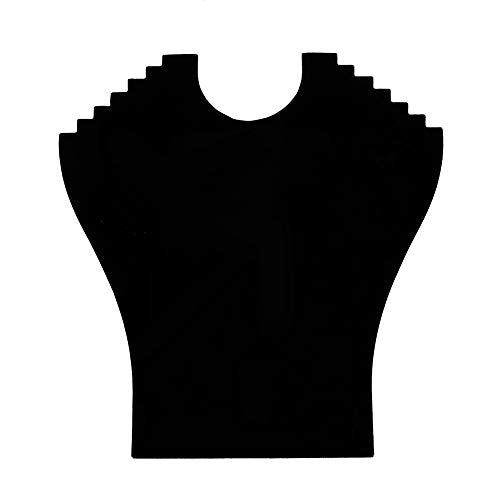 Sieraden Bust ketting hanger ketting Display Stand Flannel sieraden houder Rack zwart 24 X 23 Cm, standaard, Modern