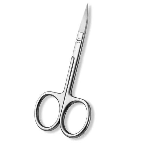 Vingernagelschaar, gebogen Tip Nagelschaar, Roestvrij staal, Precisie Schaar, Nagelschaar, Linkshandig, voor het knippen van oud cuticles of gezichtshaar (10 x 5 cm)