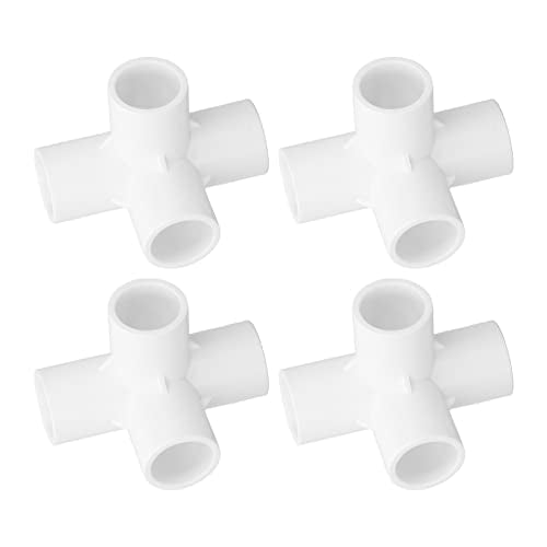 10st 4 Way PVC Fitting Elbow, 25mm Uitlaatpijp Fitting Connector Kit, Ideaal voor meubels Hookup en projecten (White) 5