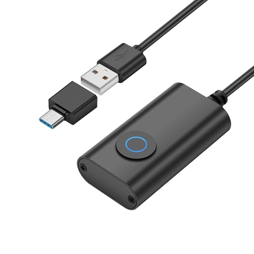 Mouse Jiggler 3.3FT Niet detecteerbare USB Mouse Mover met aan/uit touch switch en USB C Adapter Converter Simuleert beweging om te voorkomen dat laptop vallen slaap