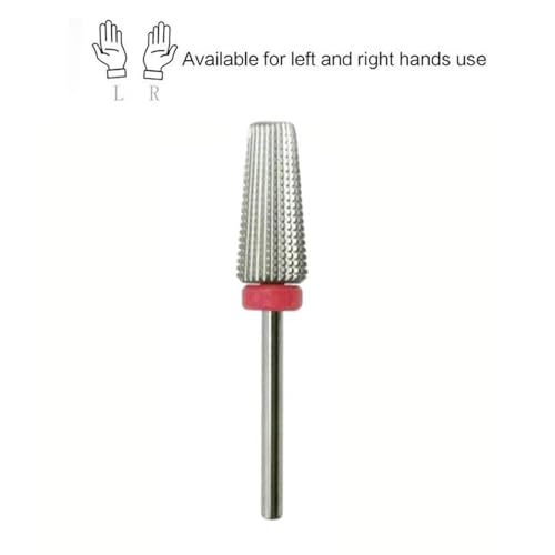 5 in 1 Professionele Carbide Nagel Boor Bit Verwijdering Acryl Gels Nagel Resterend Polijsten Uneven Nagel Oppervlakte 3/32" Shank Two Way Turning Cuticle Manicure Pedicure Home Salon Gereedschappen 4