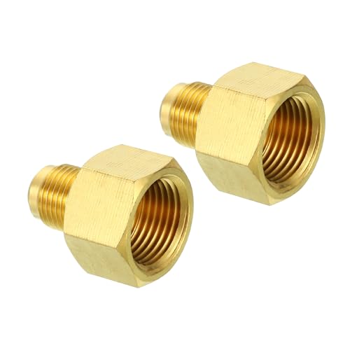 5/8 Inch Vrouwelijke Flare x 3/8 Inch Male Flare Connectors, 2Scs SAE 45 Degree Flare Brass Adapter Flare Pipe Fitting voor Air Gas Line Cooling HVAC