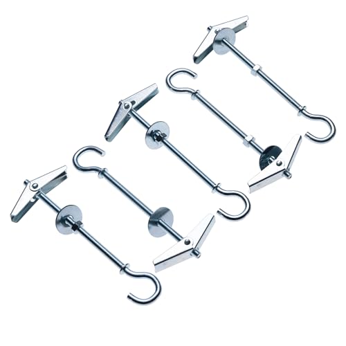 M5 Plafondhaken, 5mm x 90mm Drywall Swag Hooks, Spring Rocker Wing Bolts Hanger, Cavity Wall Mount, Plafond Hanger, Drywall Vlinder Anker Oog Schroef Mount voor lampen, planten (5st)