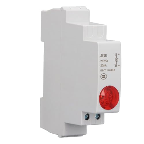 Indicator licht, ruimtebesparende JD9 DIN RAIL LAD LED-indicatorlamp voor AC DC 230V indicatie spoortype, multi doel met PC materiaal geschikt systeem (rood)