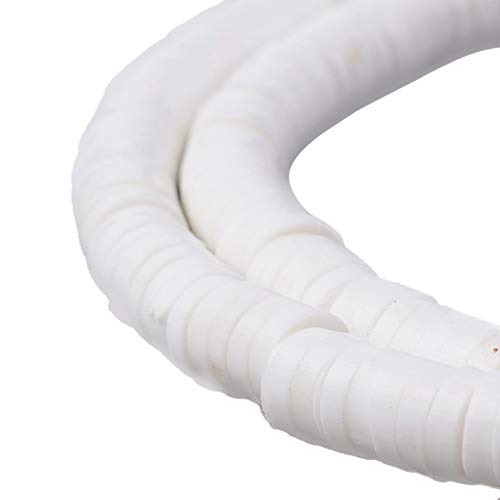 10 stuks Ronde Platte Polymer Clay Spacers voor Boheemse surfer armband 4 mm wit