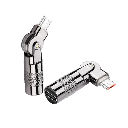 2 Pack USB C naar Micro USB Adapter USB Type C Vrouw naar Micro 5Pin Male Connector 180 graden Rotatie Converter Connector Ondersteuning Laadgegevens voor telefoon