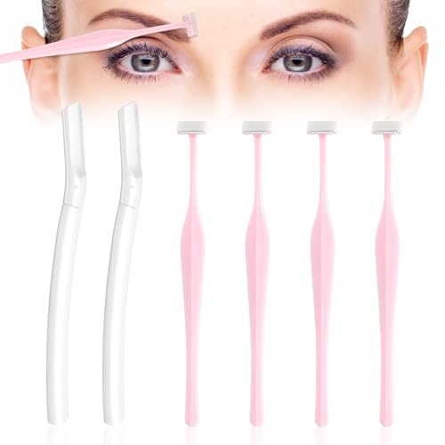 6 Piece Eyebrow Razor Set, Precision Eyebrow Razor voor vrouwen, Facial Hair Remover, Trimmer, Multifunctionele Exfoliating Facial Razor voor vrouwen en mannen