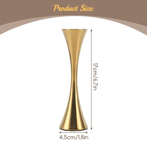 Stainless Steel Flower Vaas, Metalen Bloem Vaas Droge Bloem Vases Ronde Mond Kleine knop Gedroogde Bloem Decoratieve Vaas Artistieke Mini Bloem Vaasgoud voor