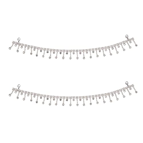 4Pcs 2 Styles Schoen Decoratie ketting, Crystal Rhinestone Schoenen Kettingen Crystal Schoen Charms Lace Locking Clips Sieraden Accessoires voor Sneaker Boots Party Schoenen Decoraties