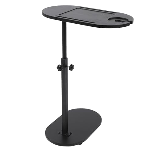 Kleine C vorm zijtafel, zijtafel zwart, C vorm tafel, koffietafel voor kleine ruimte schuin onder, voor woonkamer, slaapkamer 3