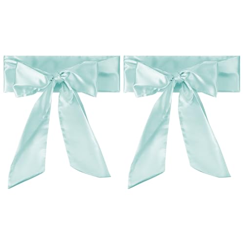 Satin Sash Belt, 2 stukken bruiloft bruidsfeest blank satin waist riemen bal accessoire voor afstuderen verjaardag decoratie DIY accessoire Homecoming, licht blauw, licht blauw, licht blauw