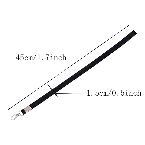 20 stuks ID Lanyards schouderband zwart koord met swivel metalen clip voor sleutelhanger ID-kaarten Office School, zwart, M
