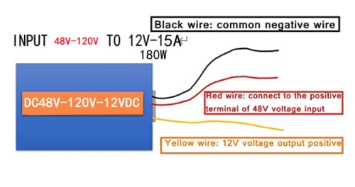 Omvormer voor elektrische auto, invoer, 48V-120V, uitgang 12V-15A/180W, Power Controller voor elektrische voertuig, Golf, winkelwagen, Club, Auto, Scooter, Fiets en meer 5