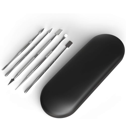 Roestvrij staal Keramische Gravure Gereedschap, DIY gereedschapsset, kan worden gebruikt voor kaars gravure, Modellering, Schrapen, Vormen, 6 stuks Set (Zilver)