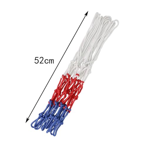 Pack van 2 Heavy Duty Basketball Net, Gevlochten Multi-Kleur Basketball Net Net Net, Past Standaard 12 Loops Basketball Hoop Tricolor Basketball Hoops, Outdoor Vervanging en