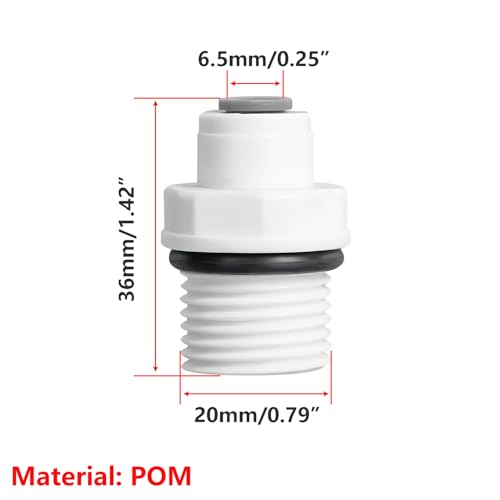 2 st waterfilteraansluiting, 1/2 inch mannelijke draad aan 1/4 inch snelkoppelingen, slang snelkoppelingen 3