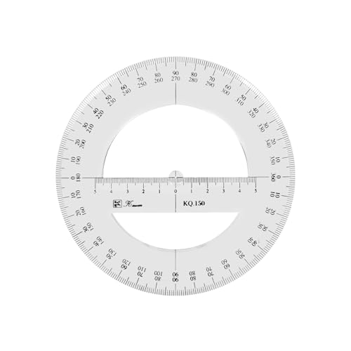 360 Full Circle Protractor, 15cm Plastic Math Meetinstrument Ronde Degree Liniaal Volledige Midround Hoek Protractor
