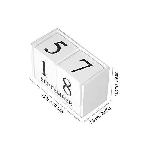 Houten kalender, houten kalender, kantooraccessoires, weergave van de datumweergave van het maandconcept van hout, vintage decoratie