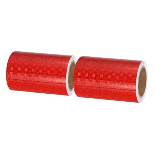 Reflectieve tape, 2 rollen 10 cm x 20 m, waterdichte self-Adhesive Zeer zichtbaar, Outdoor Warning Safety Tape Reflector voor Vrachtwagen, Trailer, Auto, Rood