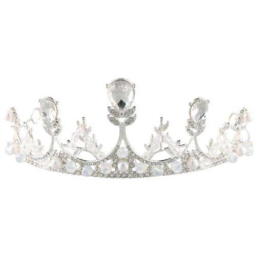 Silver Diamond Crown Crystal Crown voor meisjes bruid bruid Crystal Crown met hoofdband voor vrouwen verjaardag partij
