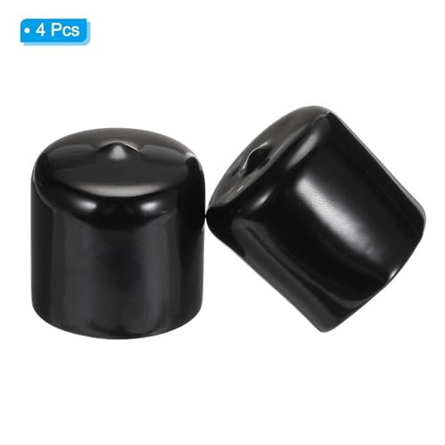 32mm Vinyl Rubberen End Caps, Verpakking van 4 Flexibele Bolt Schroefhoesjes, Caps Ronde Wire Guard Caps voor metalen Pijp Rod Bolts, Zwart 3