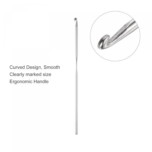 6 st 3mm haakhaakhaak, Roestvrij stalen haaknaalden breinaalden voor doe-het-zelf knutselen garen, gehaakte haken borduren draad breien Weefgereedschap voor het breien van sjaal 4