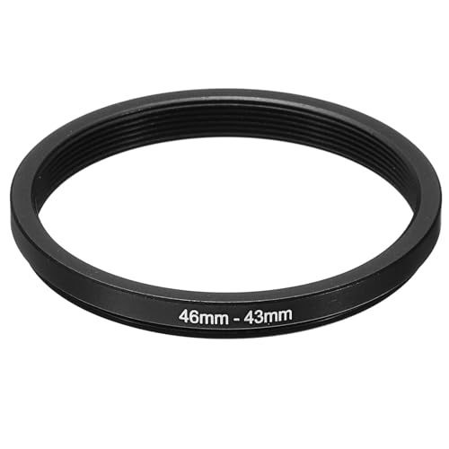 46mm-43mm Metal Step Down Ring, Camera lens Filter Adapter Ring Aluminium Filter Adapter Ring voor Camera Ones Hood, Zwart
