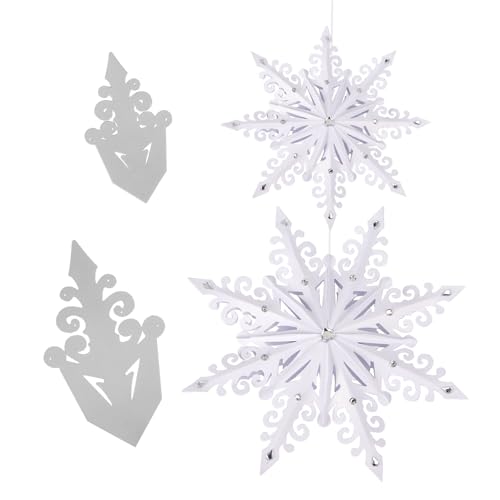 2 stuks Kerstmis snijden Dies 3D Sneeuwvlok papier knippen Stencils Xmas Metal Die knipt voor DIY Scrapbooking Album Decoratief Kerstboom Decor Embossing Dies Card Making
