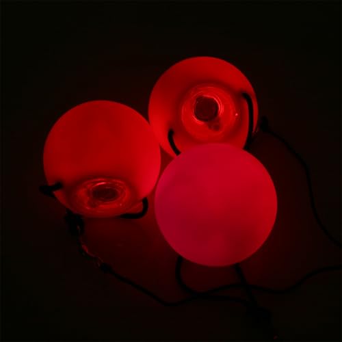 CENPNK Stuks LED Light Up Swinging Balls, Rainbow Colors and Strobe Effects, Poey Balls for Circus Games, Juggling, Light Up Spins, Swings, Belly Dance 5