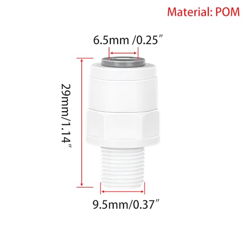 RO Water Filter Montage, 1/4" Mannelijke draad naar 1/4" Quick Connect Straight+1/8" Mannelijke draad naar 1/4" Quick Connect Straight, One Each 3