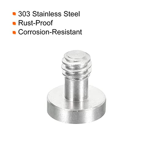 1/4"-20 Thread 13mm Lengte Camera Quick Release Schroef Tripod Schroef, 5 Pack Roestvrij stalen Hex Slot Schroeven voor DSLR Camera Rig Accessoires, Zilver 4