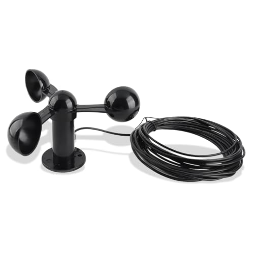 Windsnelheidssensor, Windsnelheidsmeter 360 graden Meting 3 Ventilatoren Anti-interferentie, Outdoor Weerstation