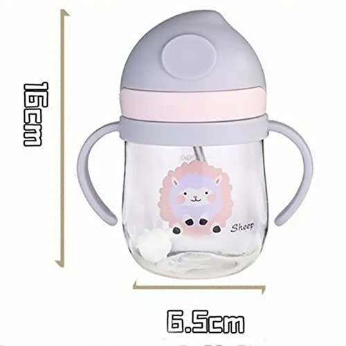 Baby Straw Cup met Gewogen Stro, 250Ml Leakproof Peuter Straw Cup voor thuisreizen, V-Shaped Straw, Fadeless Bowl, Duurzaam (BLUE)