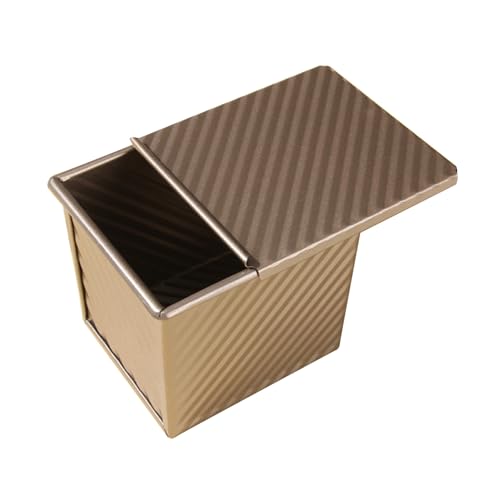 Brooddoos Brood bakken Broodvorm Brood Tin bakken Rechthoekig blad Broodpan Broodpan Brood Pan met deksel voor het bakken Brood Goud Oven bakken (12x11x10cm)
